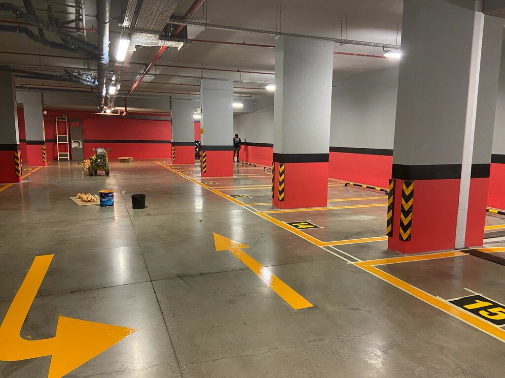 otoprak çizgi duvar boyama