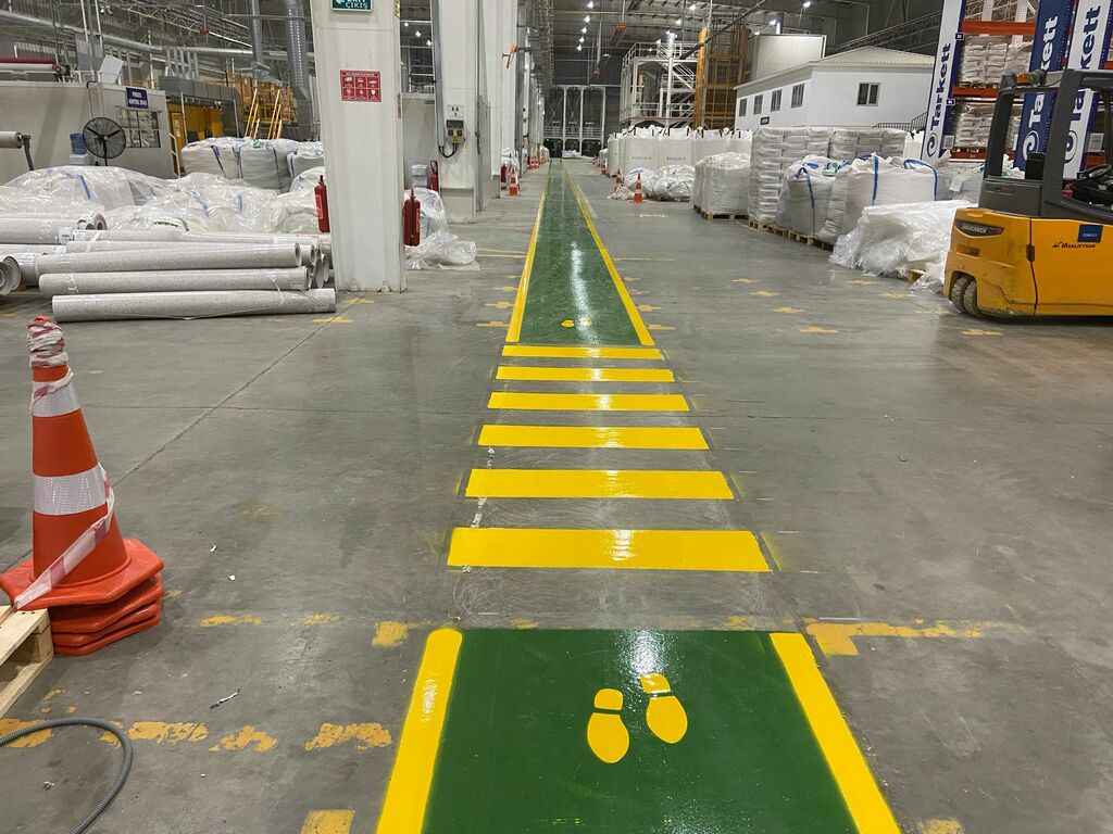 fabrika içi çizgileri, iş güvenliği çizgileri